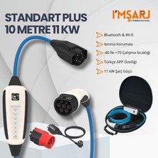 Nrgkick 11KW 16A Taşınabilir Şarj Istasyonu (Standart Plus Set 10M Çantalı Ev Prizli Schuko Uyumlu Monofaze Trifaze Wifi+Bluetooth Ac Mobil Wallbox)