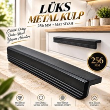 Nzb Metal Siyah 256 mm 25.6 cm Mobilya Mutfak Çekmece Dolap Dolabı Kapak Kulpu Kulbu Kulpları