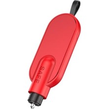 Myg Plus Oto Acil Durum Kiti 2’si 1 Arada Cam Kırıcı Emniyet Kemeri Kesici Tungsten Çelik Uçlu Kırmızı