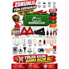 Point Marketing Eva Çantalı Profesyonel Trafik Seti 1 kg Yangın Tüplü Tüvtürk Muayene Uyumlu Yeşil Ce Belgeli