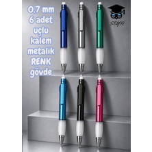 Seyfi Kırtasiye 0,7 mm 6 Adet Uçlu Kalem Seti Metalik Renkler Plastik Gövde Ergonomik Tasarım