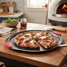 Ivory Silikon Tutacaklı Pizza Tepsisi - Siyah  - 38X33 cm