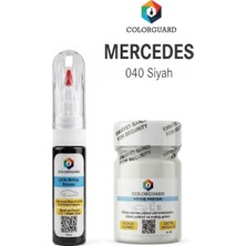 COLORGUARD Mercedes-Benz 040 Siyah İğneli & Fırçalı Şişe Rötuş Boyası ve Rötuş Pastası Seti