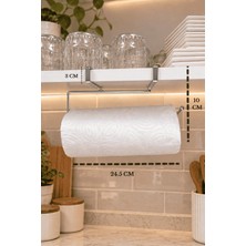 Edora Home Parlak Silver Misketli Raf Altı Kağıt Havluluk – Dolap Altı Askılı Rulo Peçetelik Tezgah Düzenleyici