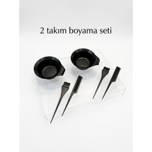 Keops 2'li Saç Boyama Seti - 2 Adet Karıştırma Kabı, 2 Adet Fırça, 2 Adet Tarak Kuaför Tipi Plastik Set