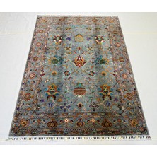 El Dokuma Afgan Halı Sultani Desenli Kök Boya 152 x 208 cm