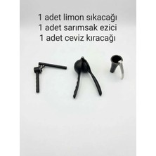 Chefstar 3'lü Mutfak Seti Manuel Limon Sıkacağı Sarımsak Ezici Ceviz Fındık Kıracağı