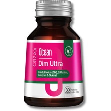 Ocean Dim Ultra – 30 Tablet: Diindolilmetan, Sülforafan, Kalsiyum D-Glukarat, Resveratrol, Yeşil Çay Ekstresi & D3 Vitamini Içeren Günlük Beslenmeyi Destekleyen Takviye - Dezenfektan Hediyeli