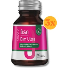Ocean Dim Ultra – Kalsiyum D-Glukarat ve Bitkisel Ekstreler – 30 Tablet - 3 Adet (Toplam 90 Tablet) - Dezenfektan Hediyeli