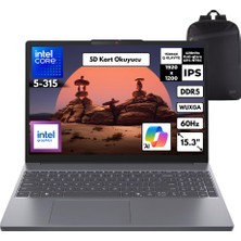 Lenovo Ideapad Slim3 Core 5-315 32-Gbddr5 512 GB Intel Graphics 15.3" Wuxga IPS Windows 10 Pro + Hmf Sırt Çantası 83RR00JCTRHMF16