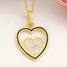 Gumush Gümüş Gold Kalp Kadın Kolye