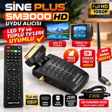 Sine Plus Sineplus SM3000 Full Hd Uydu Alıcısı – LED ve Tüplü Tv Uyumlu, Wifi Anten Hediyeli, Süresiz Free Tv, Tkgs, LED Kumanda Gözü