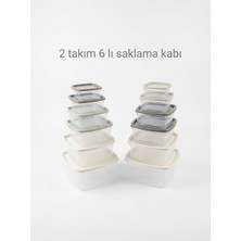 House & More 12 Parça Saklama Kabı Seti (2 Takım 6'lı) Iç Içe Geçebilen Mutfak Erzak ve Mutfak Düzenleyici Kap Seti