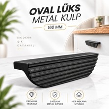 Nzb Metal Oval Siyah 160 mm 16 cm Mobilya Mutfak Çekmece Dolap Dolabı Kapak Kulpu Kulbu Kulpları