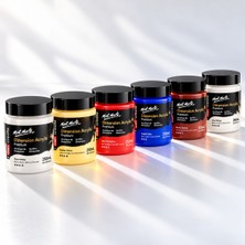 Mont Marte Dimension Premium – Klasik Tonlar & Sedef Beyaz 6'lı Akrilik Boya Seti