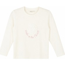 Nk Kids Kız Bebek 1-4 Yaş Gül Detaylı Yumuşak Uzunkol Body Ekru