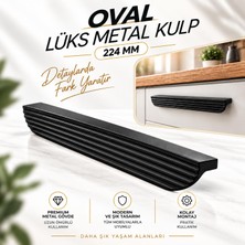 Nzb Metal Oval Siyah 224 mm 22.4 cm Mobilya Mutfak Çekmece Dolap Dolabı Kapak Kulpu Kulbu Kulpları