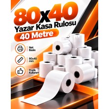 Cece Ambalaj 80X40 mm 10 Adet Termal Pos Rulosu 12 Metre Yazarkasa Pos Uyumlu
