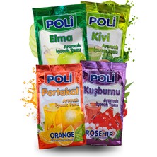 Poli Portakal, Kuşburnu, Elma ve Kivi Aromalı Içecek Tozu (4'lü Paket)