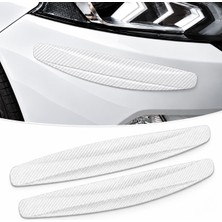 Jetfast Beyaz Renk 2 Adet 40 cm Araba Tampon Koruyucu Karbon Desenli