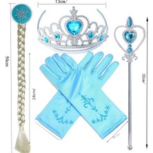 Brother Toys Prenses Frozen Elsa Taç Asa Eldiven Örgülü Saç Seti 4 Parça
