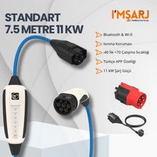 Nrgkick 11KW 16A Taşınabilir Şarj Istasyonu (Standart Set 7.5m Ev Prizli Schuko Uyumlu Monofaze Trifaze Wifi+Bluetooth Ac Mobil Wallbox)