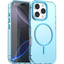 Nezih Case Apple Iphone 16 Pro ile Uyumlu Magsafe Şarj Özellikli Kamera Korumalı Renkli Yarı Saydam Silikon Kılıf