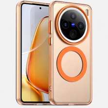 Nezih Case Vivo X200 Pro ile Uyumlu Magsafe Şarj Özellikli Kamera Korumalı Renkli Yarı Saydam Silikon Kılıf