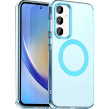 Nezih Case Samsung Galaxy A55 ile Uyumlu Magsafe Şarj Özellikli Kamera Korumalı Renkli Yarı Saydam Silikon Kılıf