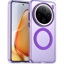 Nezih Case Vivo X200 Pro ile Uyumlu Magsafe Şarj Özellikli Kamera Korumalı Renkli Yarı Saydam Silikon Kılıf