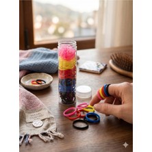 Masal Dünyası Bursa Renkli Mini Silikon Lastik Saç Tokası - Kilitli Şeffaf Kutulu Set