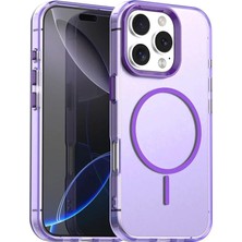Nezih Case Apple Iphone 16 Pro ile Uyumlu Magsafe Şarj Özellikli Kamera Korumalı Renkli Yarı Saydam Silikon Kılıf