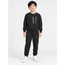 Remo Kids Siyah Yazılı Sweatshirt