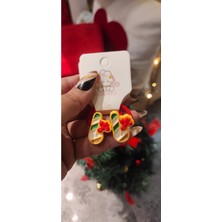 Masal Dünyası Bursa Christmas Noel Yılbaşı Temalı Şeker Desenli Kız Bebek/çocuk Lastikli Toka ( 1 Çift Fiyatıdır )