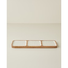 English Home Perla Mango 3 Bölmeli Sunumluk 42X14X2 cm Krem
