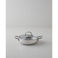 English Home Glow Çelik Cam Kapaklı Sahan 18X5 cm Silver