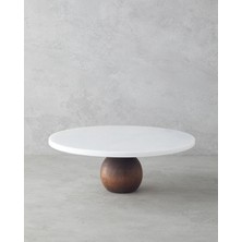 English Home Elegant Mermer Kek Standı 30 cm Beyaz