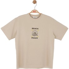 Nk Kids Erkek Çocuk 8-14 Yaş Sırt Baskılı T-Shirt Bej