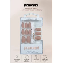 Promani Airbrush Nails - Mat Takma Tırnak Kit Bej