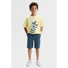 Nk Kids Erkek Çocuk 4-8 Yaş Pamuklu Cep Detaylı Bermuda Şort Indigo
