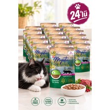 Mystic Super Premium Tahılsız Pouch Kedi Maması Biftekli 24 x 85 gr