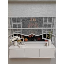 İREMKARAHOME Beyaz Desenli Çift Mekanizmalı Tül ve Stor Perde Özellikli 120 x 200 cm Model 7