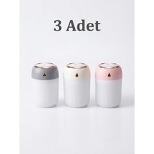 330 ml Ultrasonik Hava Nemlendirici Buhar Makinesi - 3 Adet(Beyaz, Gri, Pembe)