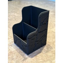 Bezos 3D Baskı Çatlak Desenli Kumanda Standı Taş Görünümlü Çok Kumandalık Kumanda Tutucu Siyah