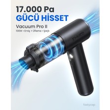 Bezos 17000PA Güçlü Çekim Kablosuz Araç Içi Süpürge Şarjlı Taşınabilir Mini Araç El Süpürgesi Vakum Üfleme