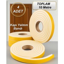 Neler Geldi Neler 4 Adet x 2,5 Metre = 10 Metre Yapışkanlı Kapı Bandı Isı ve Ses Yalıtım Süngeri Soğuk ve Toz Geçirmez