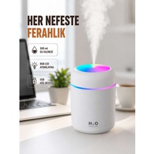 Bin1çeşit Abs Gövdeli 300ML USB Nemlendirici – Beyaz, Gri, Pembe Renk