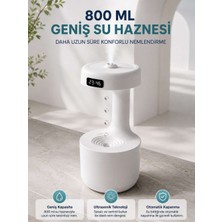 Bin1çeşit Ters Akan Su Damlası Nemlendirici 800 ml Sessiz Ultrasonik Oda Nemlendirici
