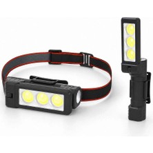 Bin1çeşit Silver GS-225 3 LED USB Şarjlı Çok Fonksiyonlu Kafa Feneri