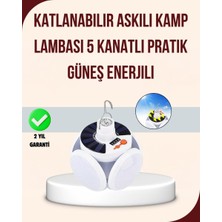 Royaleks Güneş Enerjili USB Şarj Edilebilir 5 Modlu Katlanabilir LED Kamp Işığı